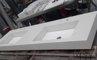 Produktion - 4011 Coldburst Concrete Caesarstone Doppelwaschtisch