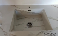 Montage der Calacatta Oro Infinity Arbeitsplatte und Spüle in Monheim am Rhein