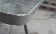 Produktion - Blue Ande Level Keramik Tischplatte mit gerundeten Ecken