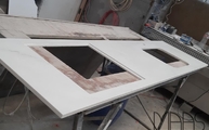 Produktion - Ausschnitte in der Altissimo Marazzi Arbeitsplatte