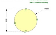 CAD Zeichnung der runden Esstischplatte