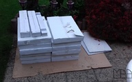 Granit Fliesen und Sockelleisten Imperal White in München geliefert