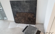 Lieferung in München der Marmor Arbeitsplatten Konya Black und Marmorplatten Marron Damascato