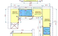 Zeichnung der Silestone Fensterbank und vier Arbeitsplatten