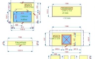 Zeichnung der Granit Arbeitsplatten aus dem Material Steel Grey