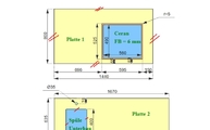 CAD Zeichnung der zwei Infinity Arbeitsplatten