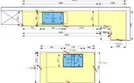 CAD Zeichnung der drei Dekton Arbeitsplatten