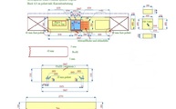 CAD Zeichnung der Granit Arbeitsplatten, integriertem Spülbecken und Rückwand