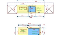 CAD Zeichnung der zwei Neolith Arbeitsplatten mit zwei Ausschnitten