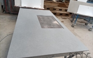 Produktion - Concrete Grey Infinity Arbeitsplatte mit Ausschnitt