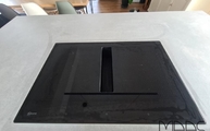 Ceranfeld in der Concrete Grey Infinity Arbeitsplatte