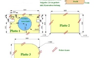 CAD Zeichnung der drei Granitplatten in Neustrelitz