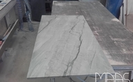 Produktion - Bluegrey Quarzit Arbeitsplatte in 2 cm