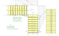 CAD Zeichnung der 4 Treppenläufe mit jeweils 16 Stufen
