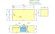 CAD Zeichnung der drei Caesarstone Arbeitsplatten