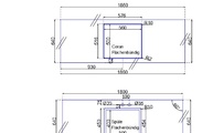 CAD Zeichnung der Porcelanosa Arbeitsplatten