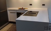 Montage in Nürtingen der Blanco Zeus Extreme Silestone Arbeitsplatten