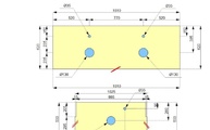 CAD Zeichnung der zwei Waschtischplatten