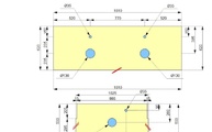 CAD Zeichnung der zwei Waschtischplatten
