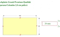 CAD Zeichnung der Tischplatte aus Granit