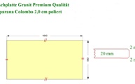 CAD Zeichnung der Tischplatte aus Granit