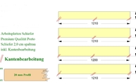 CAD Zeichnung der vier Schiefer Fensterbänke