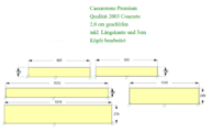 CAD Zeichnung der fünf Caesarstone Fensterbänke