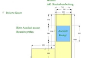 CAD Zeichnung der zwei Granit Arbeitsplatten