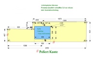 CAD Zeichnung der Silestone Arbeitsplatte mit Unterbauausschnitt