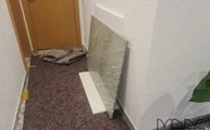 Lieferung in Pirmasens der Granitplatte Verde Spluga