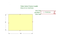 CAD Zeichnung der Dektonplatte in 2 cm