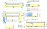 CAD Zeichnug Granit Arbeitsplatten und Wischleisten