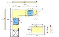 CAD Zeichnung der Wischleisten und Arbeitsplatten aus Granit