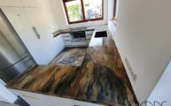 Küche in Ratingen mit Fusion Granit Arbeitsplatten