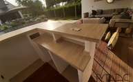 Montage der Travertino classico Marazzi Arbeitsplatten in Ratingen
