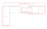 CAD Zeichnung der drei Arbeitsplatten aus Silestone