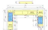 CAD Zeichnung der Granit Arbeitsplatten und Fensterbank