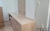 Montage der Jura Gelb Marmor Arbeitsplatten und Wischleisten in Reinbek