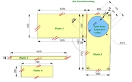 CAD Zeichnung der vier Granitplatten
