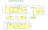 Auto-CAD Zeichnung der Granit Arbeitsplatten, Rückwände und Fensterbank