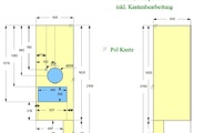 CAD Zeichnung der vier Arbeitsplatten aus Granit