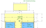 Zeichnung der zwei Arbeitsplatten aus Neolith