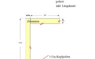 AutoCad Zeichnung der Cemento Spa Silestone Fensterbänke