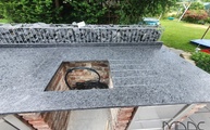 Steel Grey Granit Arbeitsplatte mit Unterbauausschnitt