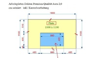 Zeichnung der Dekton Arbeitsplatte Aura