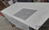 Produktion - Marmoroptik der Glem White Porcelanosa Arbeitsplatte