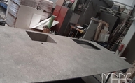 Produktion - Ausschnitte in der Dekton Arbeitsplatte VK03 Grigio