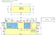 CAD Zeichnung der zwei Granit Arbeitsplatten