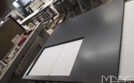Produktion - Ausschnitt in der Marengo Silestone Arbeitsplatte