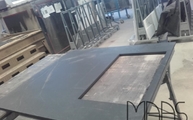 Produktion - Ausschnitt in der Kelya Dekton Arbeitsplatte
